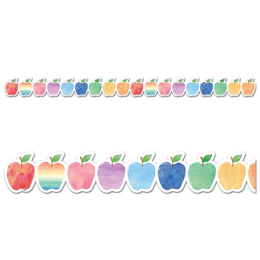 [3573 TCR] Watercolor Apples Die-Cut Border Trim