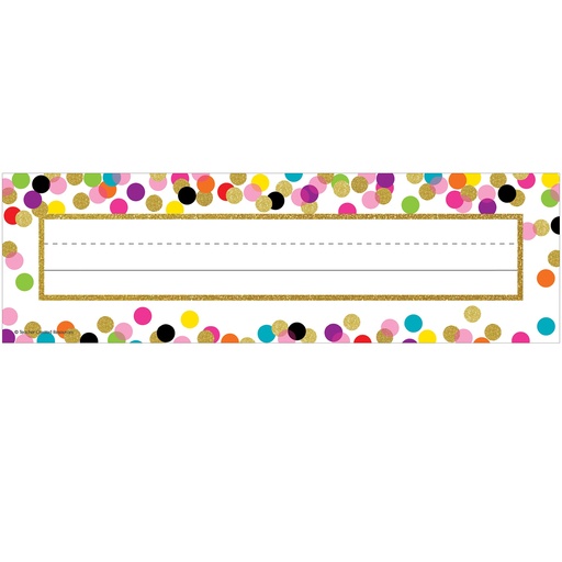 [5886 TCR] Teacher Created Resources® Confetti Flat Name Plates — 3½" × 11½" (36/pack)