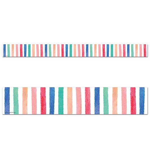 [8961 TCR] Watercolor Stripes Straight Border Trim