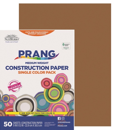 [6703 PAC] 9x12 Brown Sunworks Construction Paper 50ct Pack