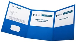 [59802 ESS] Blue Oxford Paper Tri Fold Pocket Folder