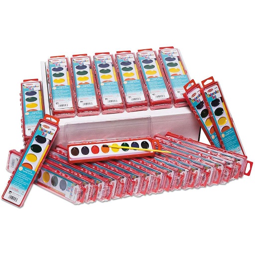 [40536 CLI] 36ct Semi-Moist Washable Watercolor 8 Assorted Color Set