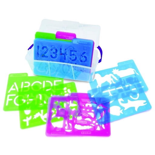 [001953 PC] Primary Concepts® Stencil Mill,3-5/8" x 5-13/16" stencils (plus 1/4" tab), Set of 24 stencils / 160 images 