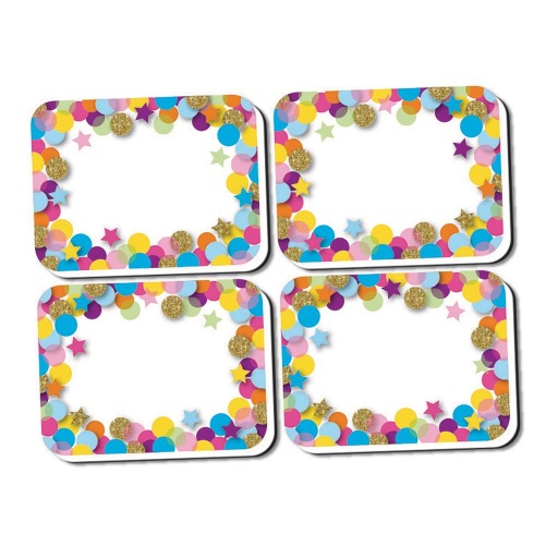 [78008 ASH] 10ct Confetti Non-Magnetic Mini Whiteboard Erasers
