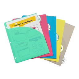 [05750 CL] 5 Tab Poly Binder Index Dividers with Slant Pockets