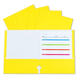 [06316 CL] Yellow Laminated Paper Two Pocket Portfolios 25ct