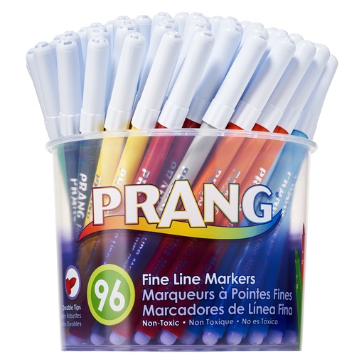 [80796 DIX] Prang® Fine‑Line Classic Markers, 96‑Count Tub — 8 Each of 12 Colors