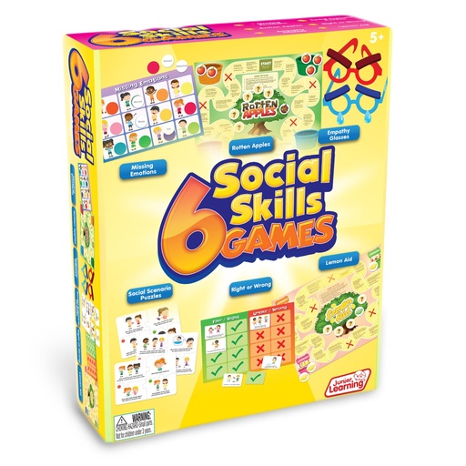[413 JL] Junior Learning® 6 Social Skills Games — SEL set for empathy, emotions & everyday scenarios