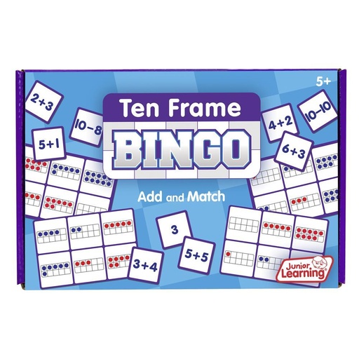 [547 JL] Junior Learning® Ten Frame Bingo — 4 Boards & 24 Cards