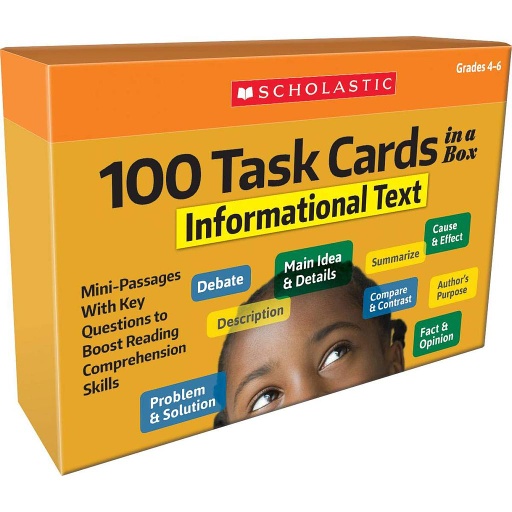 [855264 SC] Scholastic® 100 Task Cards in a Box: Informational Text — Grades 4–6