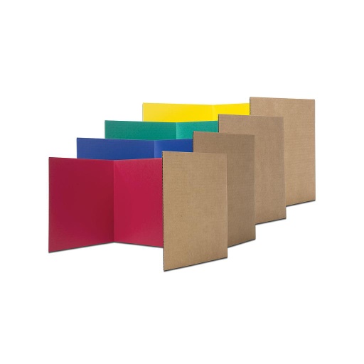 [61849 FS] 24ct Assorted Color 18" Corrugated Paper Study Carrel