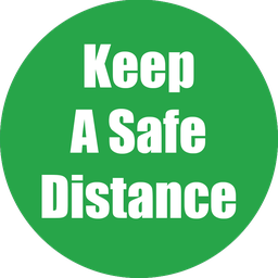[97074 FS] Keep Safe Distance Non-Slip Floor Stickers Green 5 Pack