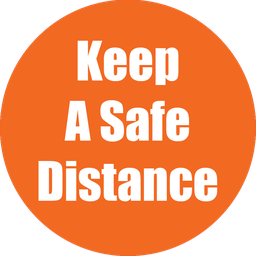 [97076 FS] Keep Safe Distance Non-Slip Floor Sticker Orange 5 Pack