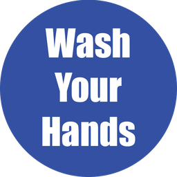 [97092 FS] Wash Your Hands Non-Slip Floor Stickers Blue 5 Pack