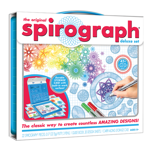 [1001 LR] Spirograph® Original Deluxe Set,12 7/8" x 11 7/8" x 1 5/8" case, 45-piece set 