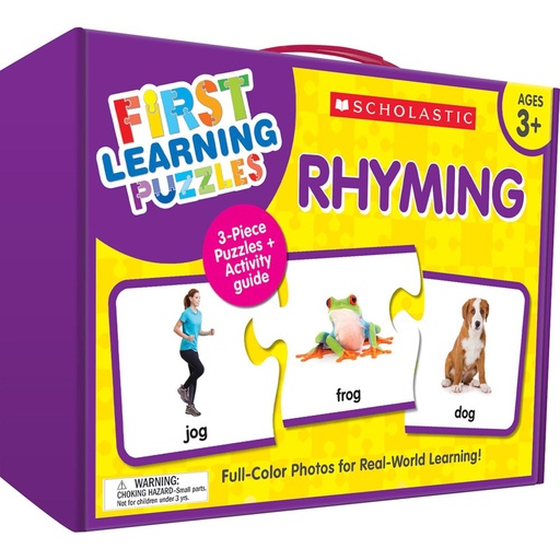 [863052 SC] Scholastic® First Learning Puzzles: Rhyming — Build phonological awareness with self‑checking puzzles