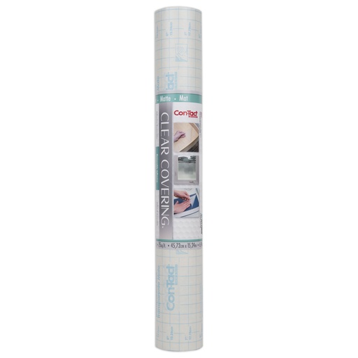 [60FC9AC1606 KR] Con‑Tact Brand® Clear Cover™ Matte Adhesive Roll — 18" × 50' protective liner