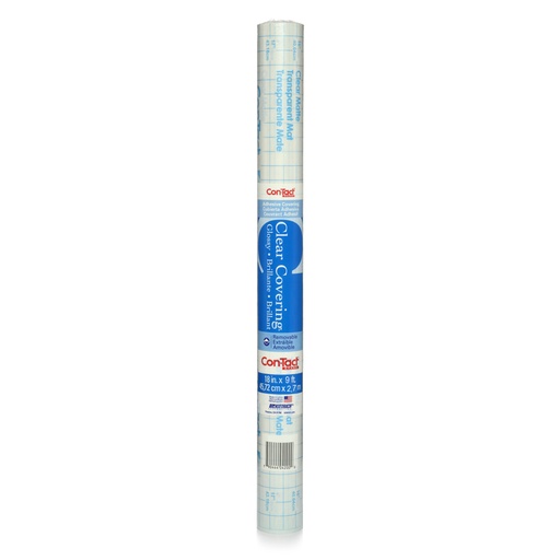 [09FC9D7312 KR] Clear Cover Glossy Con-Tact Brand Adhesive Roll 18" x 9'