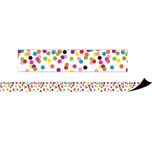 [77149 TCR] Teacher Created Resources® Confetti Magnetic Border — Reusable Whiteboard Trim (24 ft)