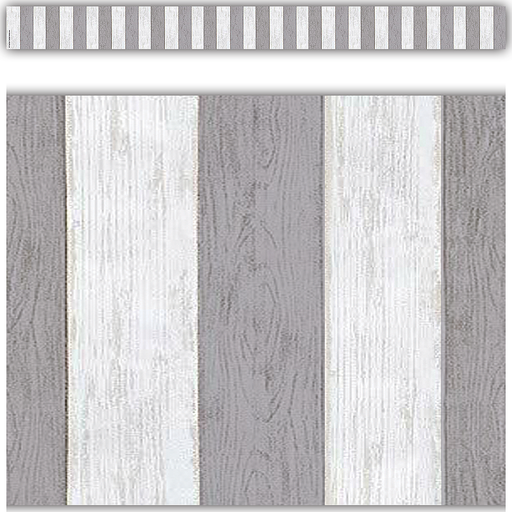 [8515 TCR] Modern Farmhouse Gray Stripes Straight Border Trim