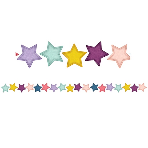 [9089 TCR] Teacher Created Resources® Oh Happy Day Stars Die-Cut Border Trim — 35 Feet — Star-themed die-cut border trim for bulletin boards and displays
