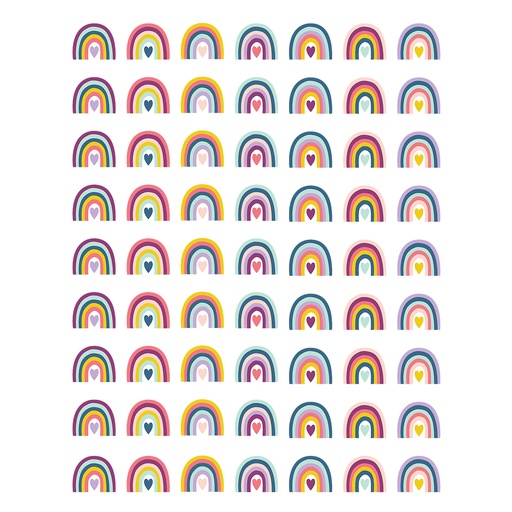 [9055 TCR] Teacher Created Resources® Oh Happy Day Rainbows Mini Stickers — 378 Stickers, ~½" — Mini rainbow stickers for incentives, charts, and planners