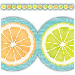 [8490 TCR] Lemon Zest Citrus Slices Die-Cut Border Trim