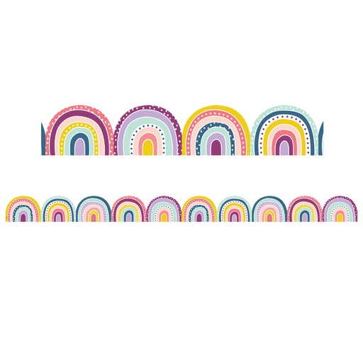 [9092 TCR] Teacher Created Resources® Oh Happy Day Rainbows Die-Cut Border Trim — 35 Feet — Rainbow die-cut border trim for bulletin boards and displays