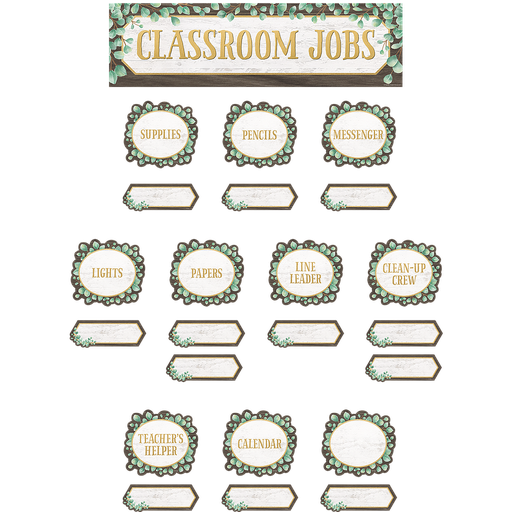[8453 TCR] Eucalyptus Classroom Jobs Mini Bulletin Board
