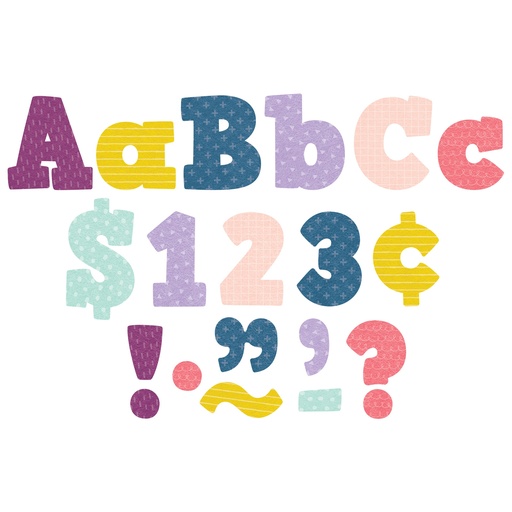 [9037 TCR] Teacher Created Resources® Oh Happy Day Bold Block 4" Letters Combo Pack — 230 Pieces — Punch‑out coated letters for titles, labels, and bulletin boards