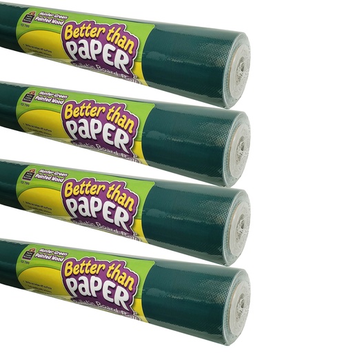[32210 TCR] Teacher Created Resources® Better Than Paper® Hunter Green Bulletin Board Roll Pack of 4. Rolls measures 4' x 12'