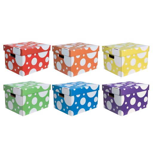 [001338 PAC] Pacon® Classroom Keepers® Patterned Storage Totes,11.25" H x 12.5" W x 15.875" D, Pack of 6 