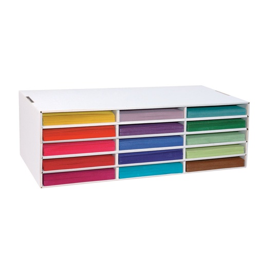 [001310 PAC] Classroom Keepers® Construction Paper Storage, 9" x 12", 15-Slot, White, 9-3/8" H x 29-1/4" W x 12-7/8" D, 15 slots 