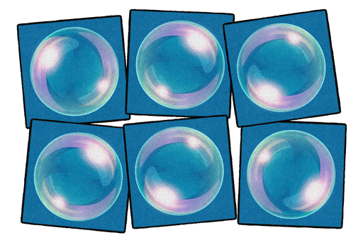 [CW184815S6 FC] Stay In Your Bubble Set Of 6 Well-Being Squares (CW184815S6 CS)