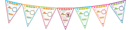 [5578 TCR] All About Me Pennants Bulletin Board Display Set