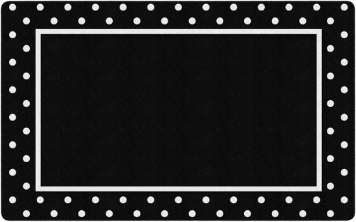[CA200928SG FC] Simply Stylish Tropical Black & White Polka Dot Border 5' X 7'6" Rectangle Carpet
