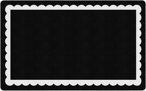 [CA201128SG FC] Black White & Stylish Brights Black & White Scallop Border 5' X 7'6" Rectangle Carpet