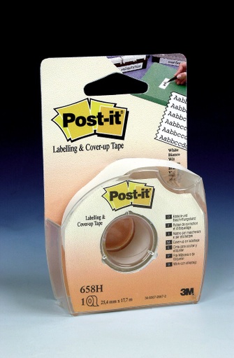 [658 MMM] 1" X 700" White Post It Coverup Tape Roll