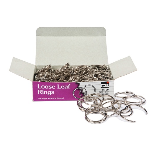 [R39 CLI] 1.25in Loose Leaf Rings Box of 100