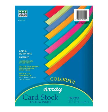 [101169 PAC] 100ct 8.5x11 Assorted 10 Color Card Stock