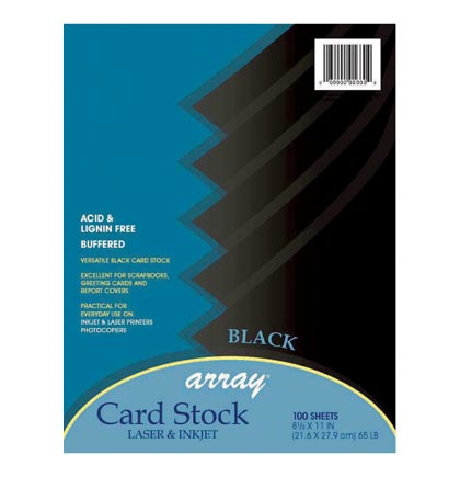 [101187 PAC] Pacon® Array Card Stock, Black,8-1/2" x 11", 100 Sheets 