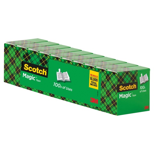 [810P10K MMM] Scotch® Magic™ Tape 810 — 3/4" × 1000", 10‑Roll Pack