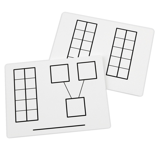 [211441 DD] Didax® Write‑On/Wipe‑Off Ten‑Frame Mats, Set of 10,Each mat 9" x 12"
