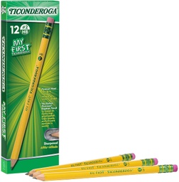 [33312 DIX] 12ct My First Ticonderoga Pre-Sharpened Pencil W/Eraser Pack