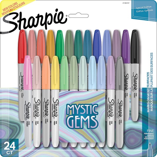 [2136727 SAN] 24ct Sharpie Mystic Gems Fine Point Permanent Markers