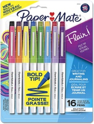 [2125413 SAN] 16ct Paper Mate Medium Flair Bold Colors Pens