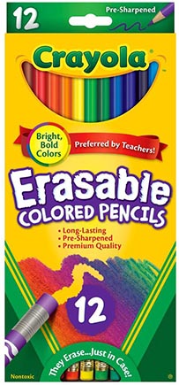 [684412 BIN] 12ct Crayola Erasable Colored Pencils