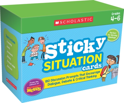 [716847 SC] Scholastic® News Sticky Situation Cards — Grades 4–6 (180 double‑sided cards)