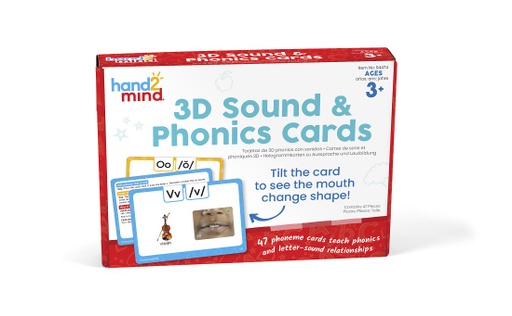 [94474 H2M] hand2mind® 3D Sound & Phonics Cards — Mouth‑Position Phoneme Cards (47)