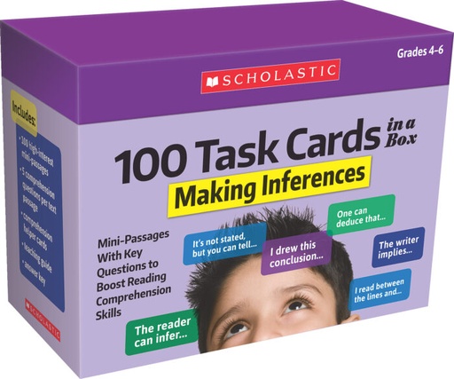 [716437 SC] Scholastic® 100 Task Cards in a Box — Making Inferences (Grades 4–6)